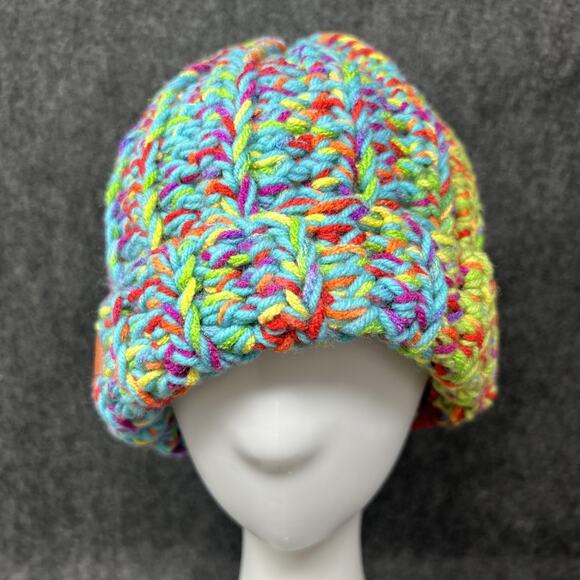 NEW Handmade Crochet Beanie Multi-Color Winter Hat by Elevate Crochet Adult OSFM - Picture 2 of 9